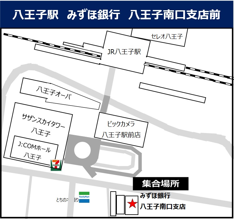 八王子駅　みずほ銀行　八王子南口支店前の地図